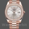 Replica Rolex Day-Date-228345RBR, 40 mm, quadrante con motivo a righe Sundust, lunetta con diamanti, Uomo Sundust