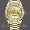 Replica Rolex Day-Date-228348RBR, 40 mm, quadrante romano champagne, lunetta con diamanti, Champagne Uomo