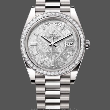Replica Rolex Day-Date-228349RBR, 40 mm, quadrante meteorite, lunetta diamantata, Meteorite Uomo