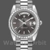 Replica Rolex Day-Date-228396TBR, 40 mm, quadrante grigio rodio scuro, lunetta con diamanti, Uomo Grigio