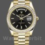 Replica Rolex Day-Date-228398TBR, 40 mm, quadrante nero con motivo diagonale, lunetta con diamanti, nero da uomo