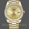 Replica Rolex Day-Date-228398TBR, 40 mm, quadrante indicizzato champagne, lunetta con diamanti, Champagne Uomo