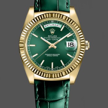 Replica Rolex Day Date 36-m128399TBR 0019 unisex, oro bianco, lunetta di diamanti, quadrante bianco, bianco