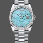 Replica Rolex Day Date 40-M228236 0024, Oro bianco, Quadrante blu Ombre, Quadrante blu Ombre, Uomo