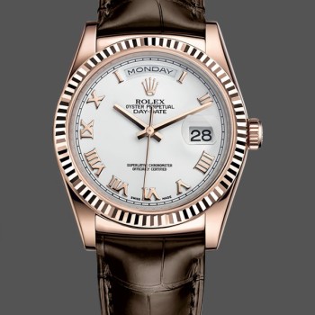Replica Rolex Day Date 36-m128348RBR 0064, oro giallo, quadrante bianco, bianco