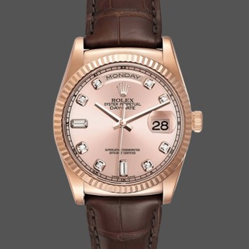 Replica Rolex Day Date Uomo 36-m128236 0006, Rosa Roman, Rosa