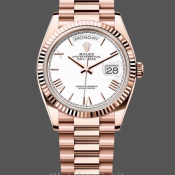 Replica Rolex Day Date 40-M228236 0003, Platino, Quadrante nero, Uomo, Nero