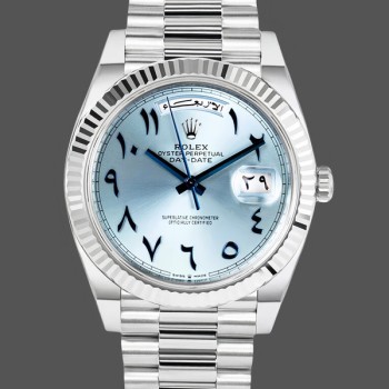 Replica Rolex Day-Date 40mm Platino Quadrante Blu Ghiaccio Uomo - 228236 Quadrante Blu Ghiaccio