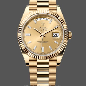 Replica Rolex Day-Date 40-m228238 0005, Oro giallo, Quadrante champagne, Quadrante champagne, Uomo