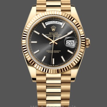 Replica Rolex Day-Date 40-m228238 0067, Oro giallo, President, Quadrante nero, Quadrante nero, Uomo