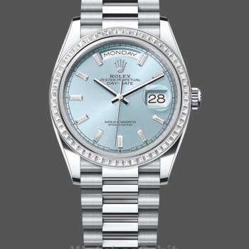 Replica Rolex Day Date 36-M128235 0085, Oro Everose, Quadrante Verde Blu, Oyster, Verde Blu, Uomo