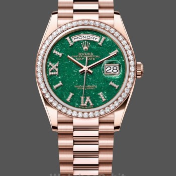 Replica Rolex Day Date 36-128238 0132 unisex, quadrante champagne, bracciale oro giallo, champagne