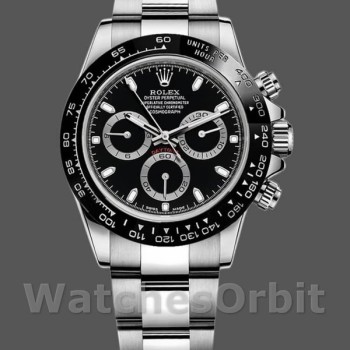 Replica Rolex Cosmograph Daytona 40mm Uomo-116500LN-Ghiera in ceramica-Calendario nero Nero