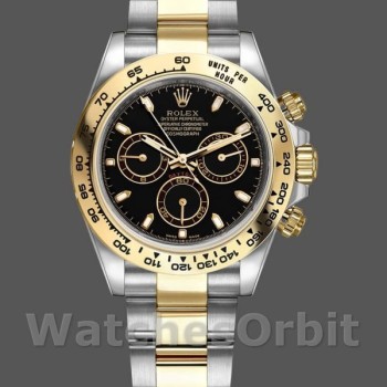 Replica Rolex Cosmograph Daytona-116503 da uomo, 40 mm, quadrante nero, nero