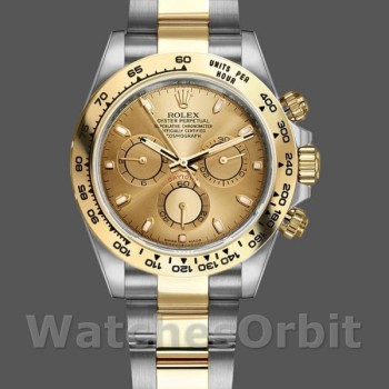 Replica Rolex Cosmograph Daytona-116503 da uomo, 40 mm, quadrante indicizzato champagne, Champagne da uomo