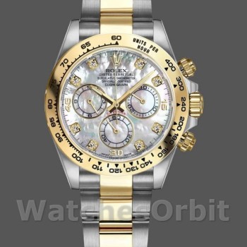 Replica Rolex Cosmograph Daytona-116503 da uomo, 40 mm, quadrante bianco madreperlato, MOP da uomo