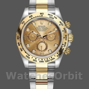 Replica Rolex Cosmograph Daytona-116503, 40 mm, oro giallo, quadrante con diamanti champagne, Uomo Champagne