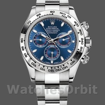 Replica Rolex Cosmograph Daytona-116509 da uomo, 40 mm, quadrante blu, blu da uomo