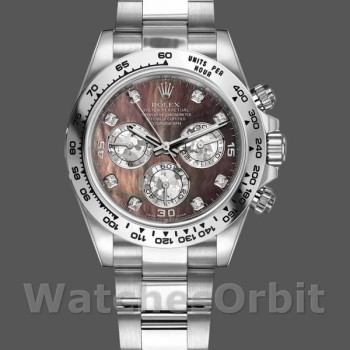 Replica Rolex Cosmograph Daytona-116509 da uomo, 40 mm, marcature a diamante, MOP da uomo