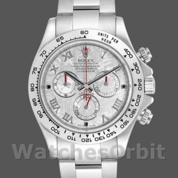 Replica Rolex Cosmograph Daytona-116509 da uomo, 40 mm, quadrante romano grigio meteorite, uomo grigio meteorite