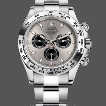 Replica Rolex Cosmograph Daytona-116509 da uomo, 40 mm, quadrante argento, argento da uomo