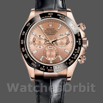 Replica Rolex Cosmograph Daytona 40mm Uomo-116515LN-Cinturino in pelle-Componente rosa Rosa