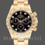 Replica Rolex Cosmograph Daytona-116528 da uomo, 40 mm, quadrante nero con diamanti, Nero da Uomo