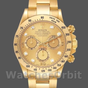 Replica Rolex Cosmograph Daytona 40 mm Uomo-116528-Champagne Quadrante Diamante Champagne