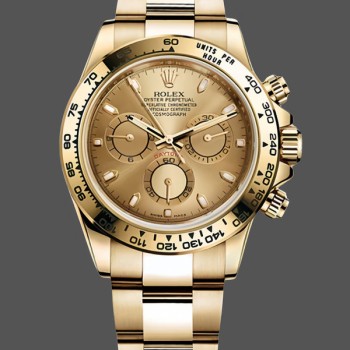 Replica Rolex Cosmograph Daytona-116528, 40 mm, quadrante indicizzato champagne, Uomo Champagne