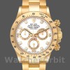 Replica Rolex Cosmograph Daytona-116528 da uomo, 40 mm, quadrante bianco con diamanti, Bianco Uomo