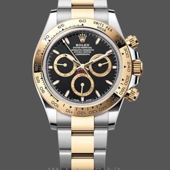 Replica Rolex Cosmograph Daytona-126503 0003 da uomo, 40 mm, Oystersteel e oro giallo 18 carati, nero