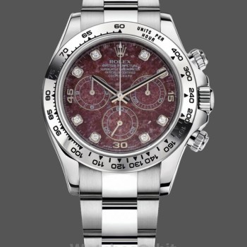 Replica Rolex Cosmograph Daytona Uomo Oro Bianco Quadrante Rubellite 116509 40MM Quadrante Rosso