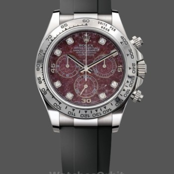 Replica Rolex Cosmograph Daytona Uomo Oro Bianco Quadrante Rubellite 116509 Cinturino in gomma Quadrante Rosso