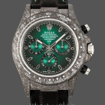 Replica Uomo Rolex Cosmograph Daytona DIW 40MM Fibra di Carbonio Quadrante Verde Quadrante Verde