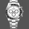 Replica Rolex Cosmograph Daytona 40MM Oystersteel Uomo M126500LN - Quadrante nero classico Bianco