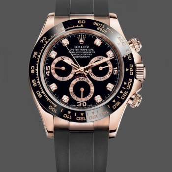 Replica Rolex Cosmograph Daytona Uomo 116515ln Cassa in oro rosa Quadrante nero 0057 Quadrante nero