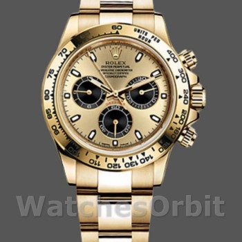 Replica Rolex Daytona-116508 da uomo, 40 mm, oro giallo, quadrante champagne, Champagne da uomo