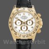 Replica Rolex Daytona 40mm Uomo-116518-Cinturino in pelle nera-Componente bianco Bianco
