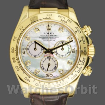 Replica Rolex Daytona 40 mm Uomo-116518-MOP Quadrante di diamanti-Oro giallo diamante