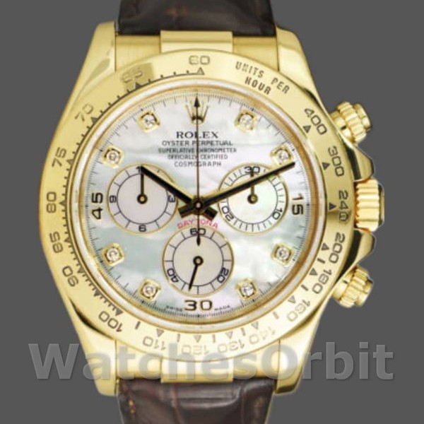 Replica Rolex Daytona 40 mm Uomo-116518-MOP Quadrante di diamanti-Oro giallo diamante