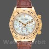 Replica Rolex Daytona 40mm Uomo-116518-Dal quadrante oro giallo-MOP-Cinturino marrone MOP