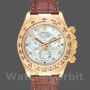 Replica Rolex Daytona 40mm Uomo-116518-Dal quadrante oro giallo-MOP-Cinturino marrone MOP