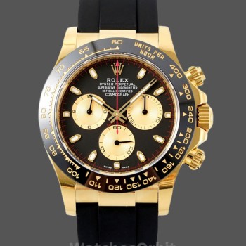 Replica Rolex Daytona 40mm Uomo-116518LN-Calrante nero-Cinturino in gomma nero