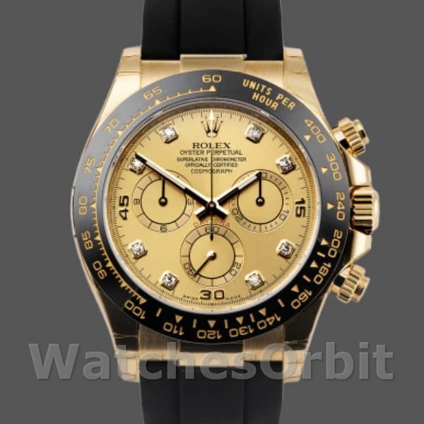 Replica Rolex Daytona 40mm Uomo-116518LN-Diamond-Calare Champagne Champagne