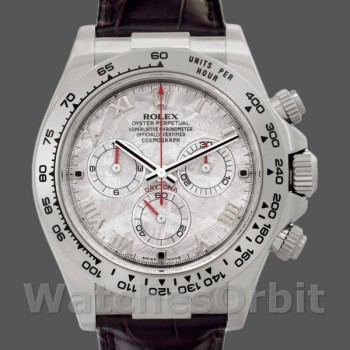Replica Rolex Daytona 40mm Uomo-116519-Cinturino in pelle marrone-Calendario meteorite Meteorite