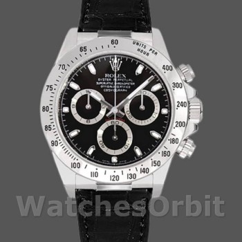 Replica Rolex Daytona 40mm Uomo-116519-Oro bianco-Comparatore nero Nero<br />
