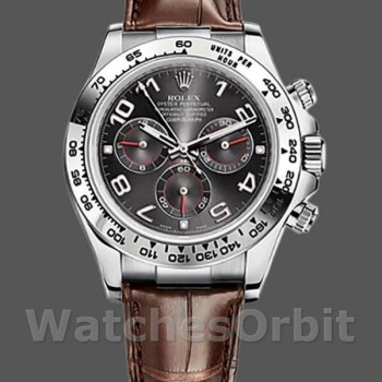 Replica Rolex Daytona 40mm Uomo-116519-oro bianco-quadrante grigio<br />