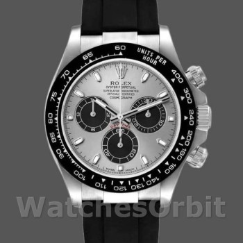 Replica Rolex Daytona 40mm Uomo-116519-oro bianco-quadrante grigio