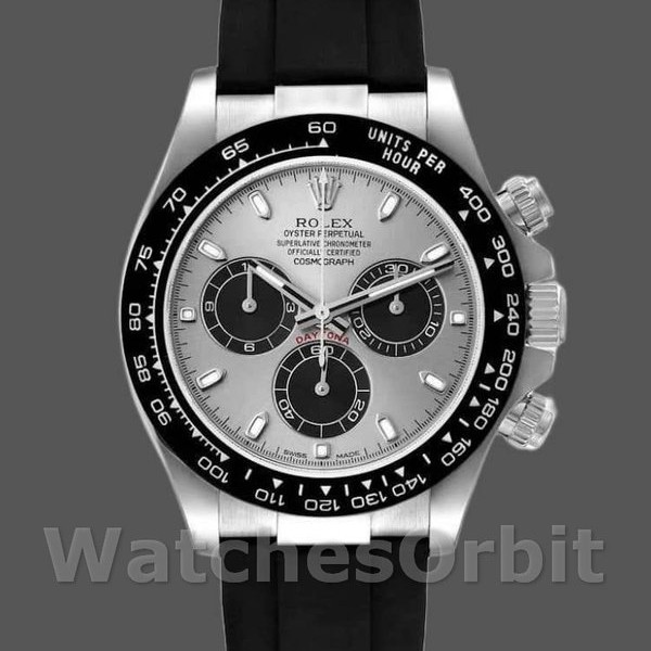 Replica Rolex Daytona 40mm Uomo-116519-oro bianco-quadrante grigio