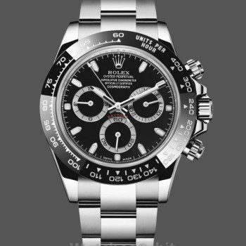 Replica Rolex Daytona-116520 da uomo, 40 mm, cassa in acciaio, quadrante nero, nero da uomo